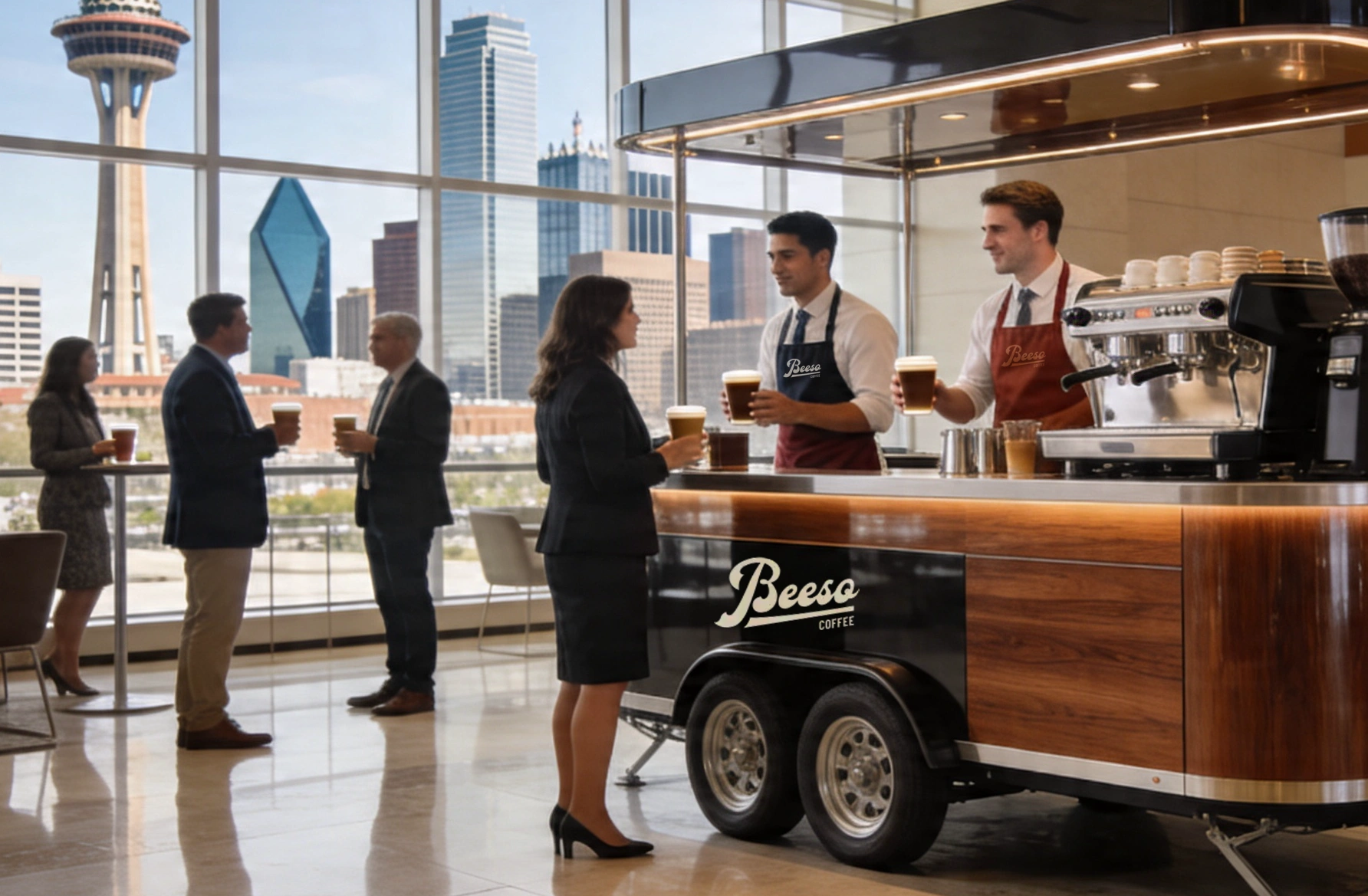 Mobile Coffee Cart For Corporate Meetings In Dallas