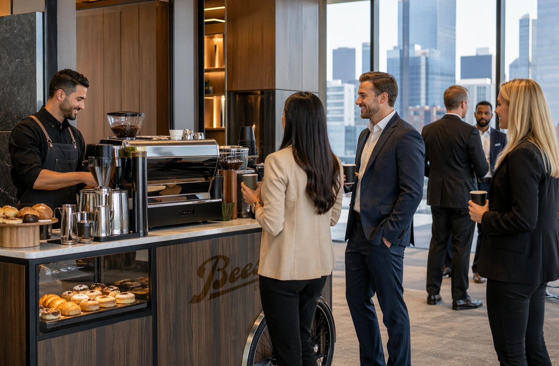 Mobile Coffee Cart For Corporate Meetings